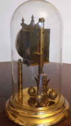 Pamono Antique Yearly Clock with Glass Dome> Clocks