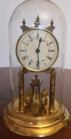 Pamono Antique Yearly Clock with Glass Dome><noscript><img width=