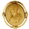 Best Pamono Antique Yellow Gold Cameo Brooch
