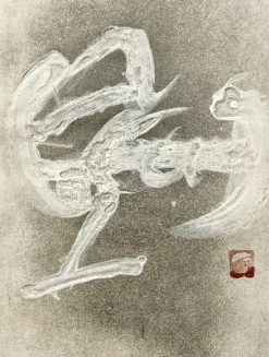 Pamono Antoni Tapies, Calligraphie Blanche, 1983, Color Etching, Hand-Signed, Limited