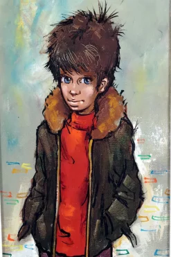 Pamono Antonio Collado Gonzalez, Little Boy, 1970s, Oil Painting on Canvas> Mid-Century