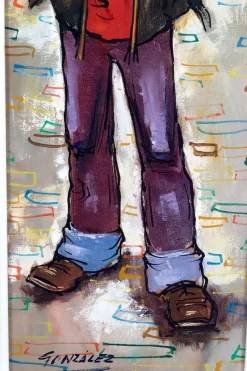 Pamono Antonio Collado Gonzalez, Little Boy, 1970s, Oil Painting on Canvas><noscript><img width=