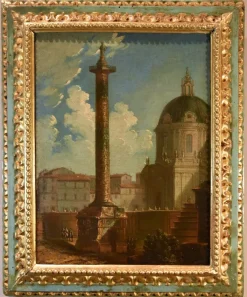 Pamono Antonio Joli, Views of Rome Landscape, 1740, Oil on Canvas><noscript><img width=