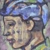 Online Pamono Antonio Santacroce, Portrait of a Boy, Watercolor, 1980s