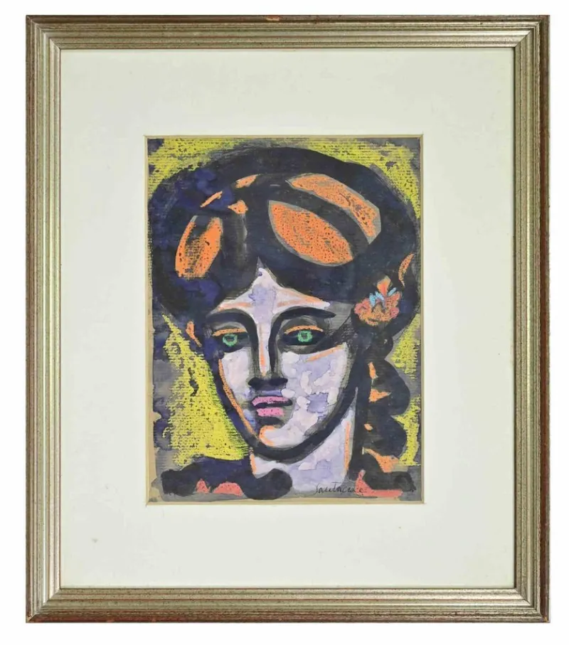 New Pamono Antonio Santacroce, Portrait, Watercolor, 1980s
