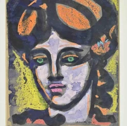 New Pamono Antonio Santacroce, Portrait, Watercolor, 1980s