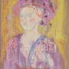 Pamono Antonio Santacroce, Portrait of a Girl, Mixed Media, 1980s> Work On Paper