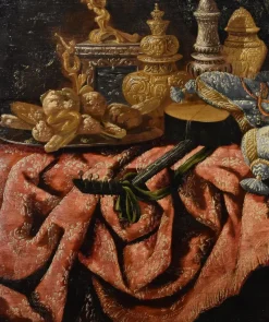 Hot Pamono Antonio Tibaldi, Still Life with Rug, 1660, Oil on Canvas, Framed