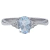 Pamono Aquamarine, Diamonds and 18 Karat White Gold Ring> Rings