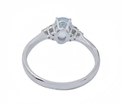 Pamono Aquamarine, Diamonds and 18 Karat White Gold Ring><noscript><img width=