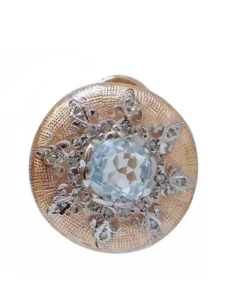 Pamono Aquamarine Topazs, Diamonds, Rose Gold and Silver Earrings, Set of 2> Earrings