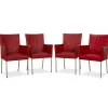 Discount Pamono ARC-E Chairs in Red Leather by Bert Plantagie, Set of 4