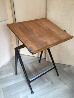 New Pamono Architect Table and Stool by Friso Kramer for Ahrend De Circel, the Netherlands, 1950s