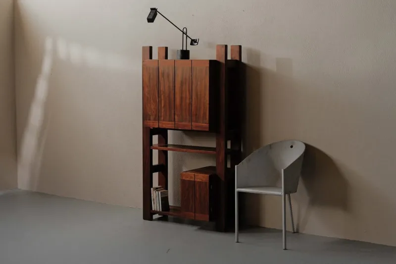 Best Pamono Architect-Designed Mahogany Secretary Desk, 1980s