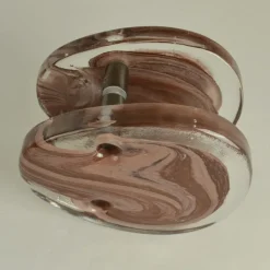 Pamono Architectural Pink Glass Push Pull Double Door Handles, 1960s, Set of 2><noscript><img width=