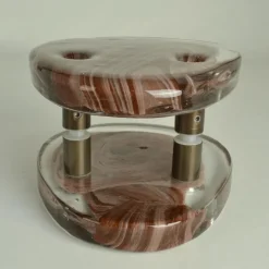 Pamono Architectural Pink Glass Push Pull Double Door Handles, 1960s, Set of 2><noscript><img width=