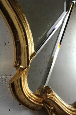 Pamono Arciduca Wall Mirror with Gold-Plated Wooden Frame by Barberini & Gunnell><noscript><img width=