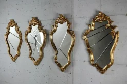 Pamono Arciduca Wall Mirror with Gold-Plated Wooden Frame by Barberini & Gunnell><noscript><img width=