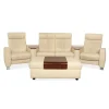 Outlet Pamono Arion 4-Seater Sofa and Ottoman in Cream Leather from Stressless, Set of 2