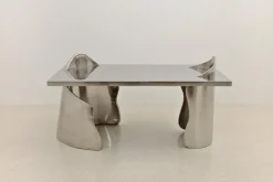 Best Pamono Armand Bureau Table in Inox Stainless Steel by Atelier Ellery