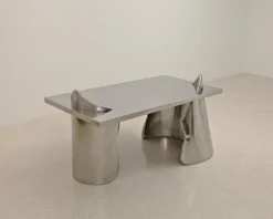Best Pamono Armand Bureau Table in Inox Stainless Steel by Atelier Ellery