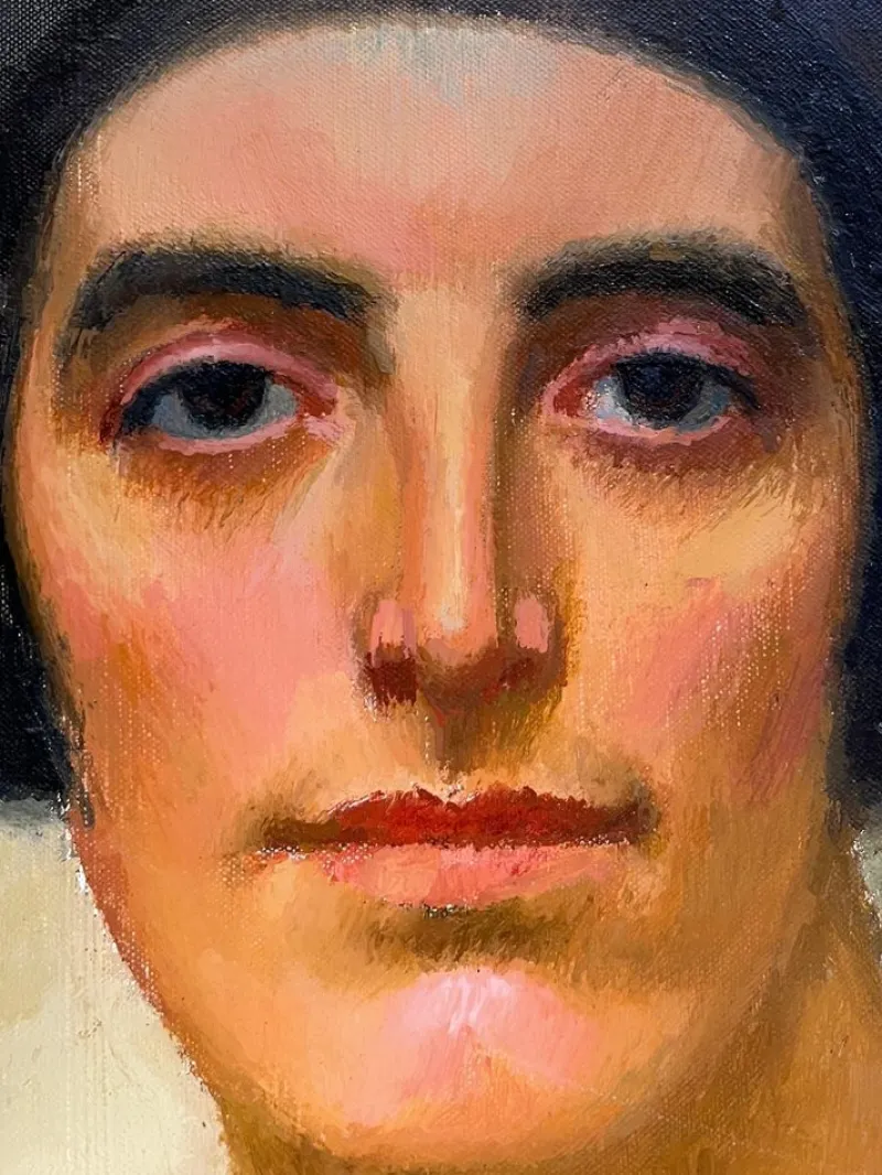Online Pamono Armand Cacheux, Portrait of Miss Cacheux, Oil on Canvas