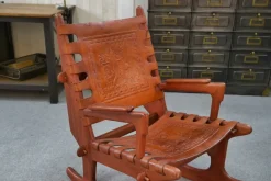 Pamono Armchair in Wood and Red Leather by Angel Pazmino, 1960s> Lounge Chairs & Armchairs