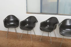Best Pamono Armchair with Chrome-Plated Tubular Steel H-Base Frame and Dark Brown Fiberglass Shell by Ray and Charles Eames for Vitra, 1948