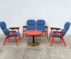 Pamono Armchairs, Sofa and Coffee Table by Marco Zanuso for Poltronova, 1960s, Set of 4
