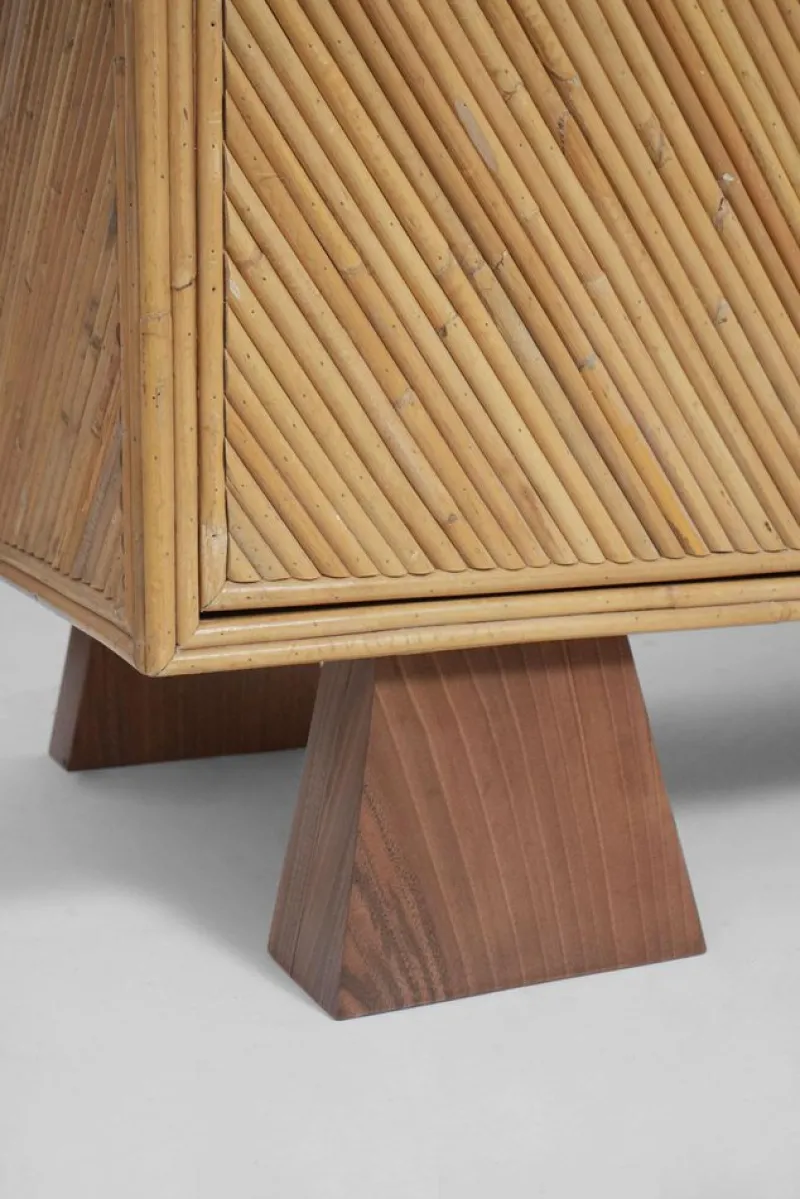 Pamono Arrabida Rattan and Walnut Sideboard by Barracuda Interiors> Storage
