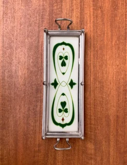 New Pamono Art Deco / Art Noveau Metal and Glass Tray