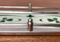 New Pamono Art Deco / Art Noveau Metal and Glass Tray