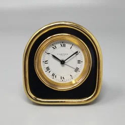 Pamono Art Deco Alarm Clock 24k Gold Plated from Cartier, 1980s> Clocks