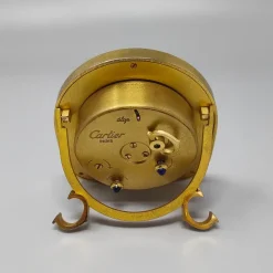 Pamono Art Deco Alarm Clock 24k Gold Plated from Cartier, 1980s><noscript><img width=