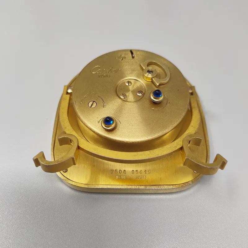 Pamono Art Deco Alarm Clock 24k Gold Plated from Cartier, 1980s> Clocks