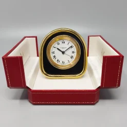 Pamono Art Deco Alarm Clock 24k Gold Plated from Cartier, 1980s><noscript><img width=