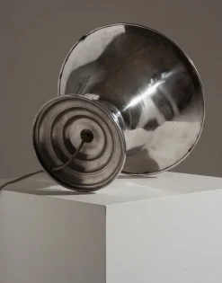 Pamono Art Deco Aluminum and Glass Lamp, 1960s><noscript><img width=