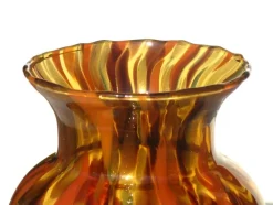 Pamono Art Deco Amber and Spotted Gold Avventurina Murano Glass Vase, 1930s><noscript><img width=
