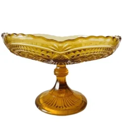 Pamono Art Deco Amber Glass Fruit Bowl on Foot, 1930s> Bowls