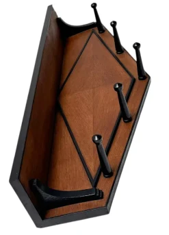 New Pamono Art Deco Amsterdam School Wall Coat Rack, 1920s