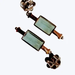 Pamono Art Deco Aquamarine Earrings in Platinum and Gold, 1925, Set of 2><noscript><img width=