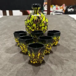 Pamono Art Deco Aventurine Murano Glass Rosolio Set, 1940s, Set of 7> Dinnerware Accessories