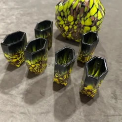 Pamono Art Deco Aventurine Murano Glass Rosolio Set, 1940s, Set of 7><noscript><img width=