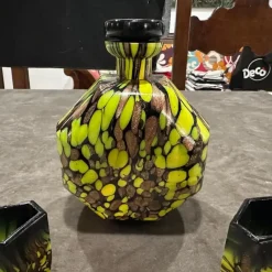 Pamono Art Deco Aventurine Murano Glass Rosolio Set, 1940s, Set of 7><noscript><img width=