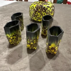 Pamono Art Deco Aventurine Murano Glass Rosolio Set, 1940s, Set of 7><noscript><img width=