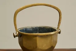 Pamono Art Deco Basket with Handle in Patinated Brass Early 20th Century, 1940s><noscript><img width=