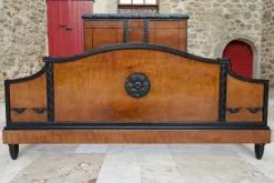Clearance Pamono Art Deco Bed in Carved Wood, 1920
