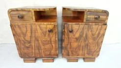 Pamono Art Deco Bedside Tables by Jindrich Halabala, 1940s, Set of 2><noscript><img width=