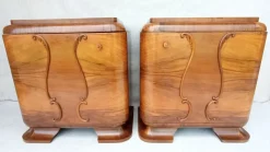 Pamono Art Deco Bedside Tables by Jindrich Halabala for Up Závody, 1930s, Set of 2><noscript><img width=