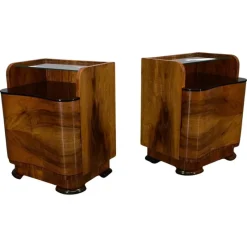 Best Pamono Art Deco Bedside Tables, Czechoslovakia, 1940s, Set of 2